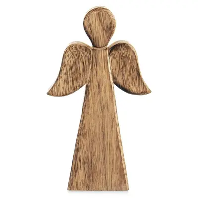 Lesena figurica božičnega angela MANGO 13x24 cm