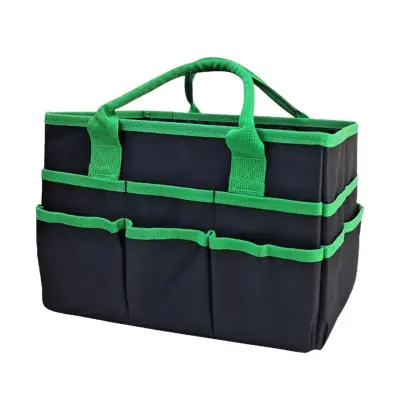 Vrtna torba iz blaga Oxford - Prenosna torba za organizator z več žepi Green