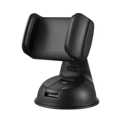 Avtomobilski nosilec s sesalno skodelico, črn, za telefone 3.5-7.2"