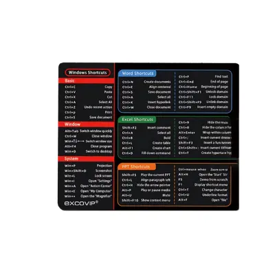 Majhna podloga za miško iz naravnega kavčuka - 210x260x2mm s tipkami za bližnjice