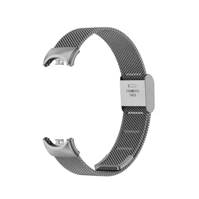 Združljiv kovinski pašček za Xiaomi Mi Band 8/9/10 - Uradna zaponka Grey