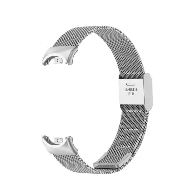 Združljiv kovinski pašček za Xiaomi Mi Band 8/9/10 - Uradna zaponka Silver