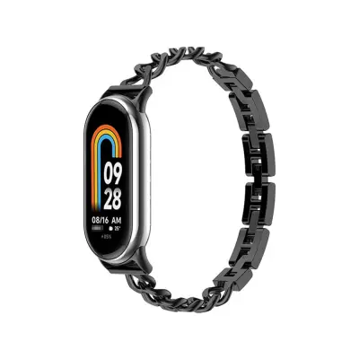 Združljiv s Xiaomi Mi Band 8/9/10 - Eleganten kovinski pašček za zapestnico Black