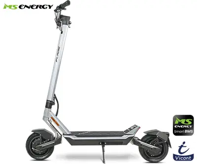 Električni skiro MS ENERGY FLARE X Hydraulic, 2 x 800 W, do 70 km, srebrn (Midnight Chrome)