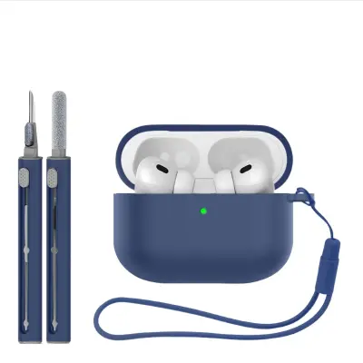 Kompatibilno ohišje iz silikona (3-delni komplet) za Apple AirPods Pro 3 DarkBlue