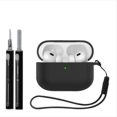 Kompatibilno ohišje iz silikona (3-delni komplet) za Apple AirPods Pro 3 Black