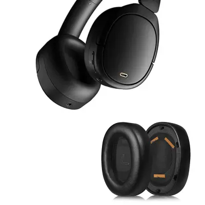 Črne proteinske usnjene ušesne blazinice za Edifier W860NB Pro