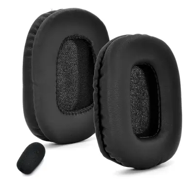 Združljivi 2 kosa proteinskih usnjenih ušesnih blazinic + pokrov za mikrofon za slušalke BlueParrott B550-XT