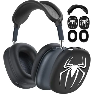 Združljiv komplet zaščitnih etuijev za AirPods Max 1/2 generacije - Spider Black