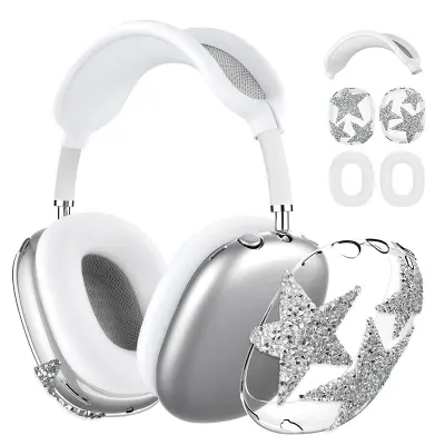 Zaščitni ovitek za AirPods Max - dizajn z diamantno zvezdo Transparent