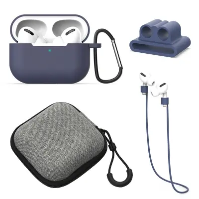 Zaščitni silikonski etui za brezžične Bluetooth slušalke AirPods 1/2 generacije, komplet 5 kosov Blue