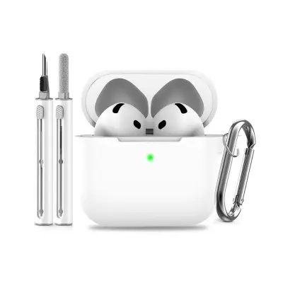 Silikonski ovitek za AirPods s čistilnim kompletom White  AirPods Pro