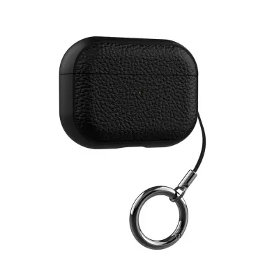 TPU Ohišje z usnjeno teksturo, združljivo z AirPods Pro 2/Pro Black