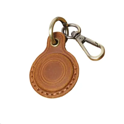 Premium usnjeno ohišje za Apple AirTag Brown