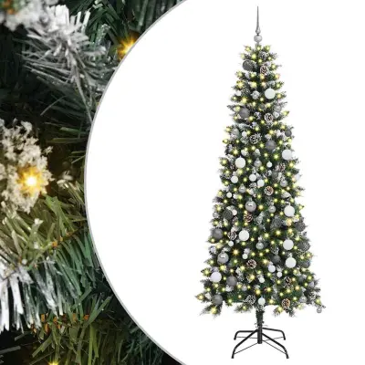 vidaXL Umestno božično drevo med 300 LED Zelena 86 x 86 x 210 cm