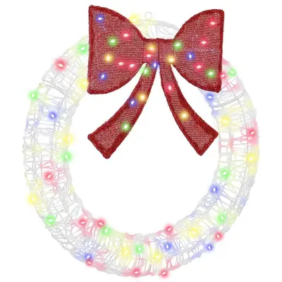 vidaXL Venec z LED lučmi večbarvno 75 cm Akril