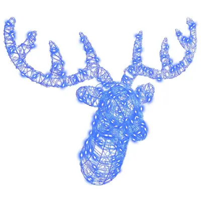 vidaXL Jelenja glava Modra 60 cm Akril