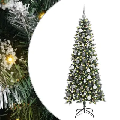 vidaXL Umestno božično drevo med 300 LED Zelena 76 x 76 x 180 cm