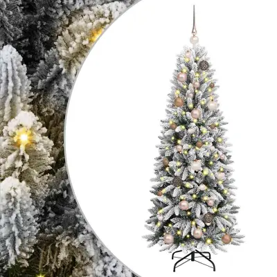 vidaXL Umestno božično drevo med 150 LED Bela 63 x 63 x 150 cm