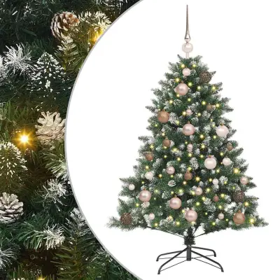 vidaXL Umestno božično drevo med 150 LED Zelena 85 x 85 x 120 cm