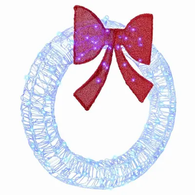 vidaXL Venec z LED lučmi Modra 90 cm Akril