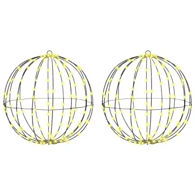 vidaXL Žogica med 320 LED 2 pcs Toplo bela 50 cm Kovina