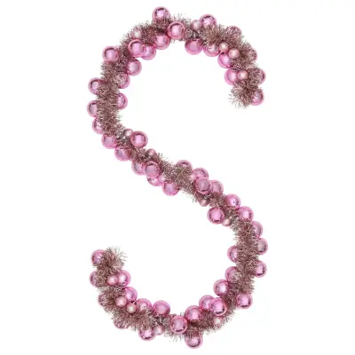 vidaXL Božična kroglica in girlanda Roza 186 cm Polistiren