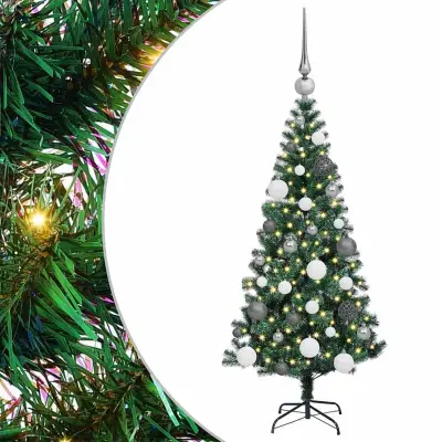 vidaXL Umjetna preddekorirana božićna jelka med 150 LED Zelena 120 cm