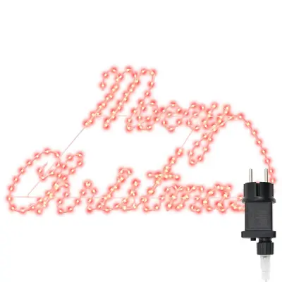 vidaXL Božični znak med 216 LED Rdeča 99 x 55 x 13 cm elezo