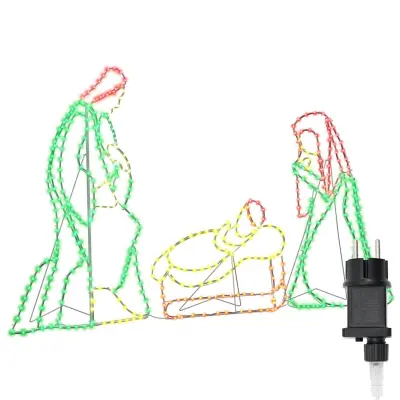 vidaXL Osvetljena jaslice med 550 LED večbarvno 112 x 72 cm PVC