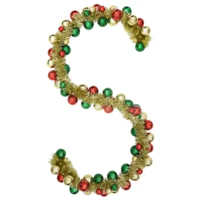 vidaXL Božična kroglica in girlanda večbarvno 186 cm Polistiren