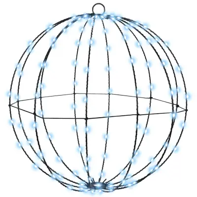 vidaXL Žogica med 160 LED Hladno bela 50 cm Kovina