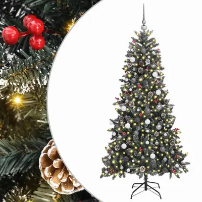 vidaXL Umestno božično drevo med 300 LED Zelena 114 x 114 x 210 cm