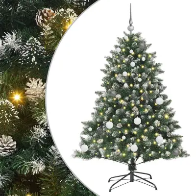 vidaXL Umestno božično drevo med 150 LED Zelena 105 x 105 x 150 cm