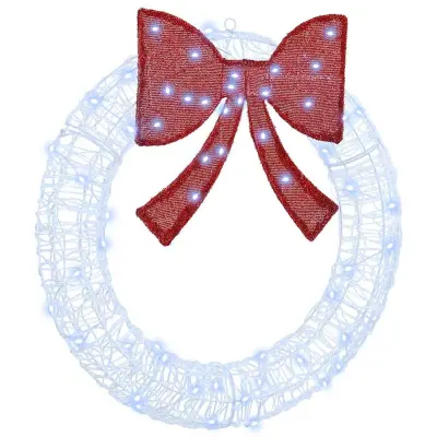 vidaXL Venec z LED lučmi Hladno bela 75 cm Akril