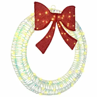 vidaXL Venec med 80 LED Toplo bela 90 cm PET