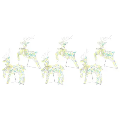 vidaXL LED jelene med 180 LED 6 pcs Multikolor PET