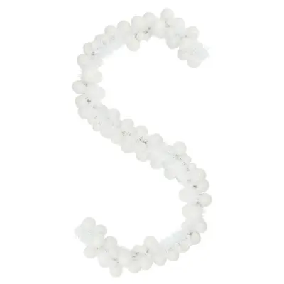 vidaXL Božična kroglica in girlanda Bela 186 cm Polistiren