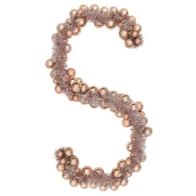 vidaXL Božična kroglica in girlanda Rožnato zlat 186 cm Polistiren