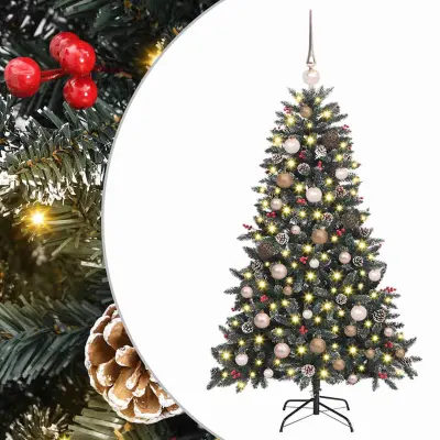 vidaXL Umestno božično drevo med 150 LED Zelena 83.5 x 83.5 x 150 cm