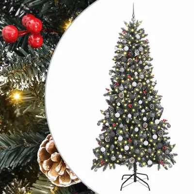 vidaXL Umestno božično drevo med 300 LED Zelena 129.5 x 129.5 x 240 cm