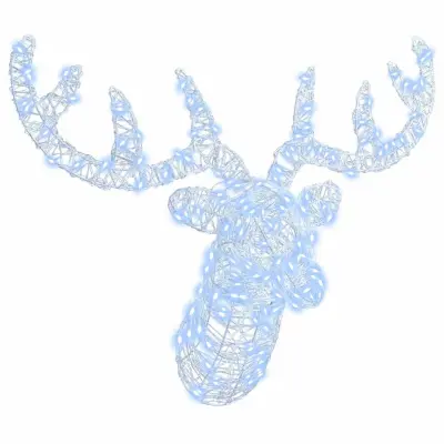 vidaXL Jelenja glava Hladno bela 60 cm Akril