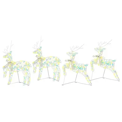 vidaXL LED jelene med 80 LED 4 pcs Multikolor PET