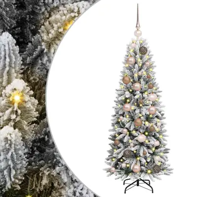 vidaXL Umestno božično drevo med 150 LED Bela 53 x 53 x 120 cm