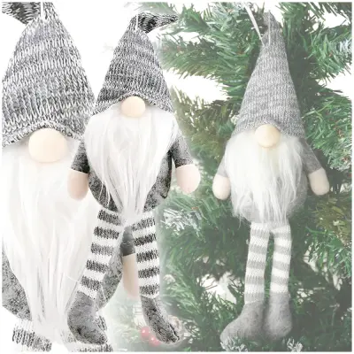 Božič sivi pritlikavi gnome brada okrasek dekoracija darilo praznik