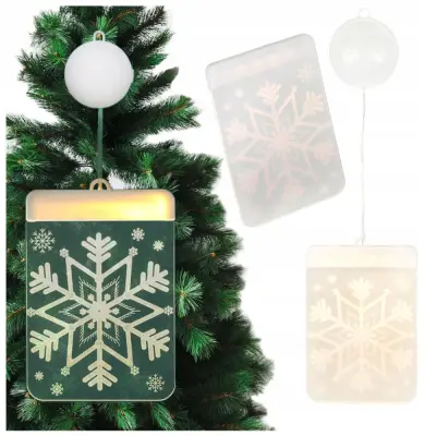 3D LED vitražno okno za božično drevo, božična lučka na baterije