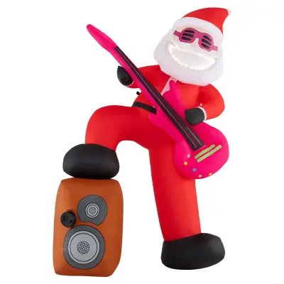 Kitarist Santa Claus Napihljiva božična dekoracija