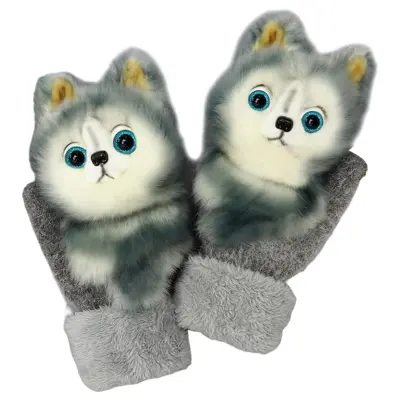 Mehke rokavice z raznimi živalskimi motivi | MITTENPET Volk