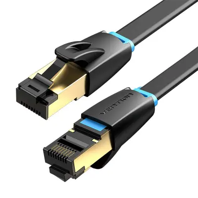 PLOŠČATI OMREŽNI KABEL CAT8 U/FTP VENTION IKCBG RJ45 ETHERNET 40GPBS 1M ČRN