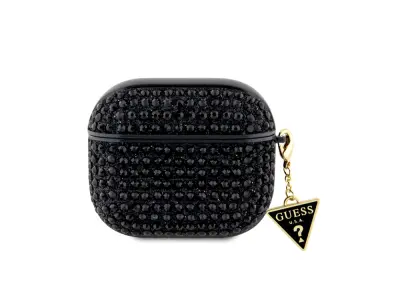 Guess, Ohišje za slušalke Airpods za Airpods 3 4G Diamond z obeskom, Črna